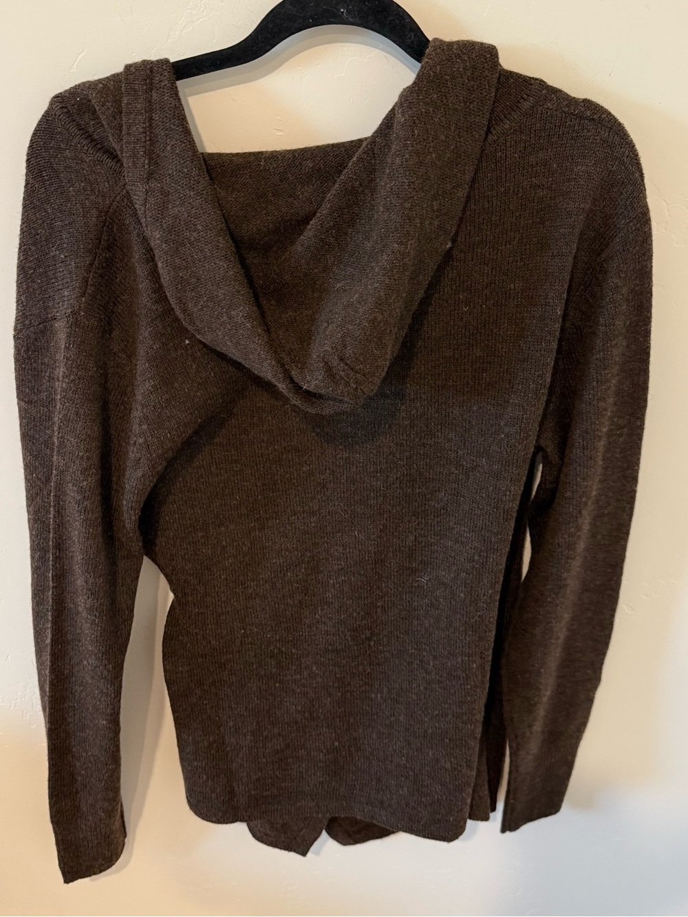 Betabrand Women's Brown Hooded Wrap Sweater L/XL Wool Cozy Fall Warm Winter - Picture 6 of 9
